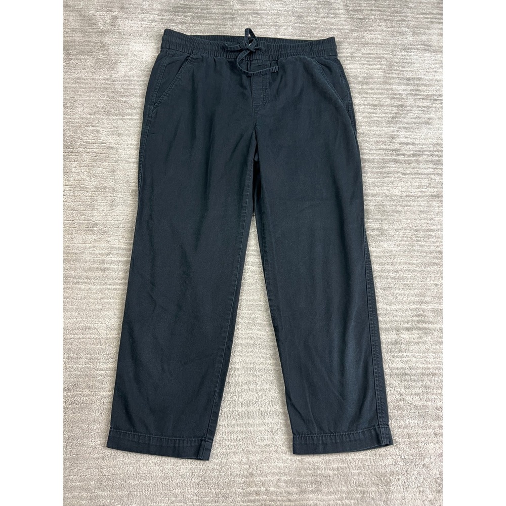GAP Easy Pant Womens Small Black Straight Leg Elastic Drawstring Relaxed Fit‎